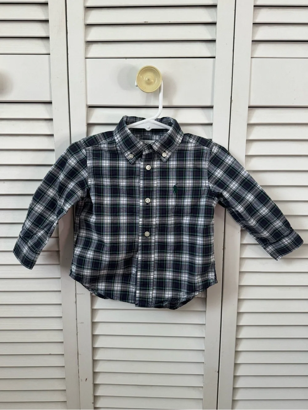 12 Month  Polo Ralph Lauren Green Plaid Button-Down Shirt